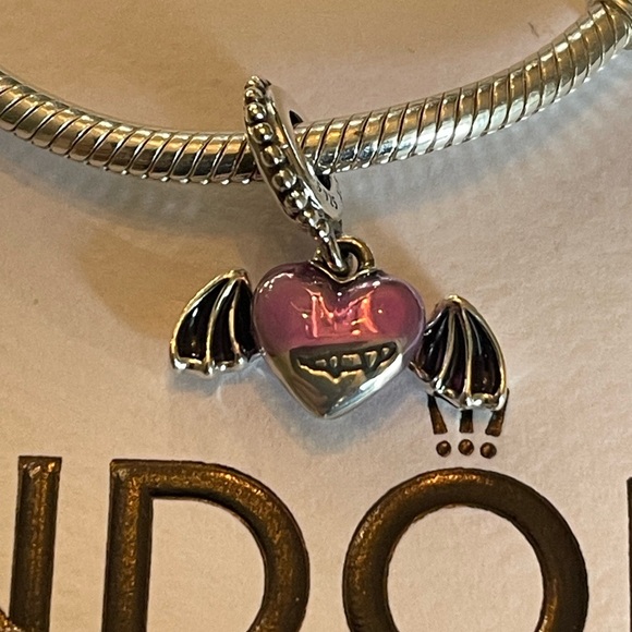 New Authentic Pandora Vampire Bat dangle charm sterling and enamel - Picture 4 of 7